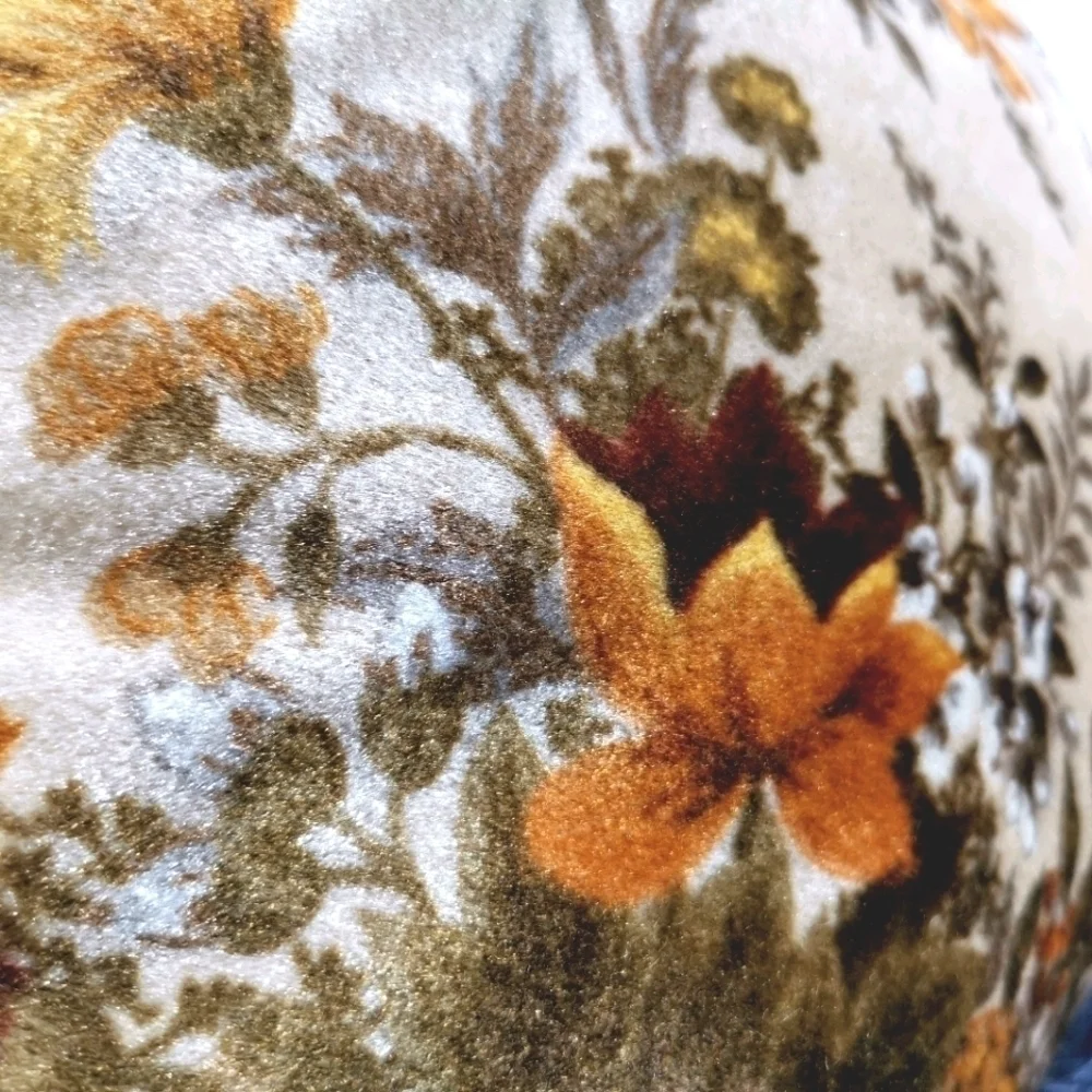 Velvetty Vtg Farm Fall Scene Square Throw Pillow